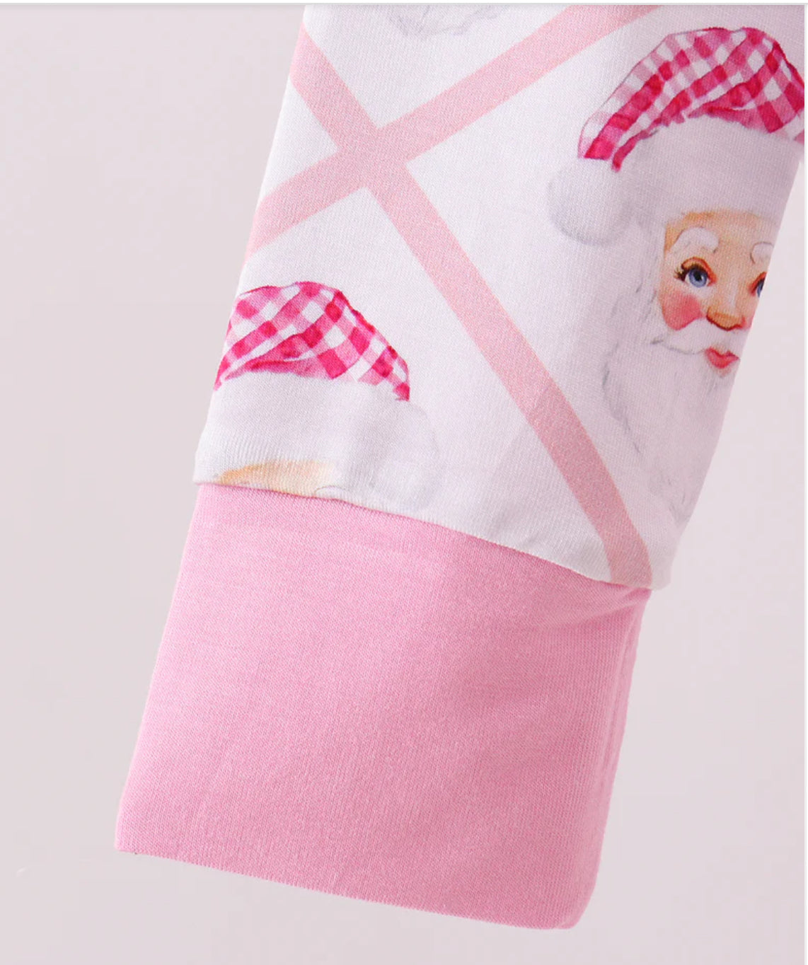 Pink Santa Bamboo Top and Bottom Set