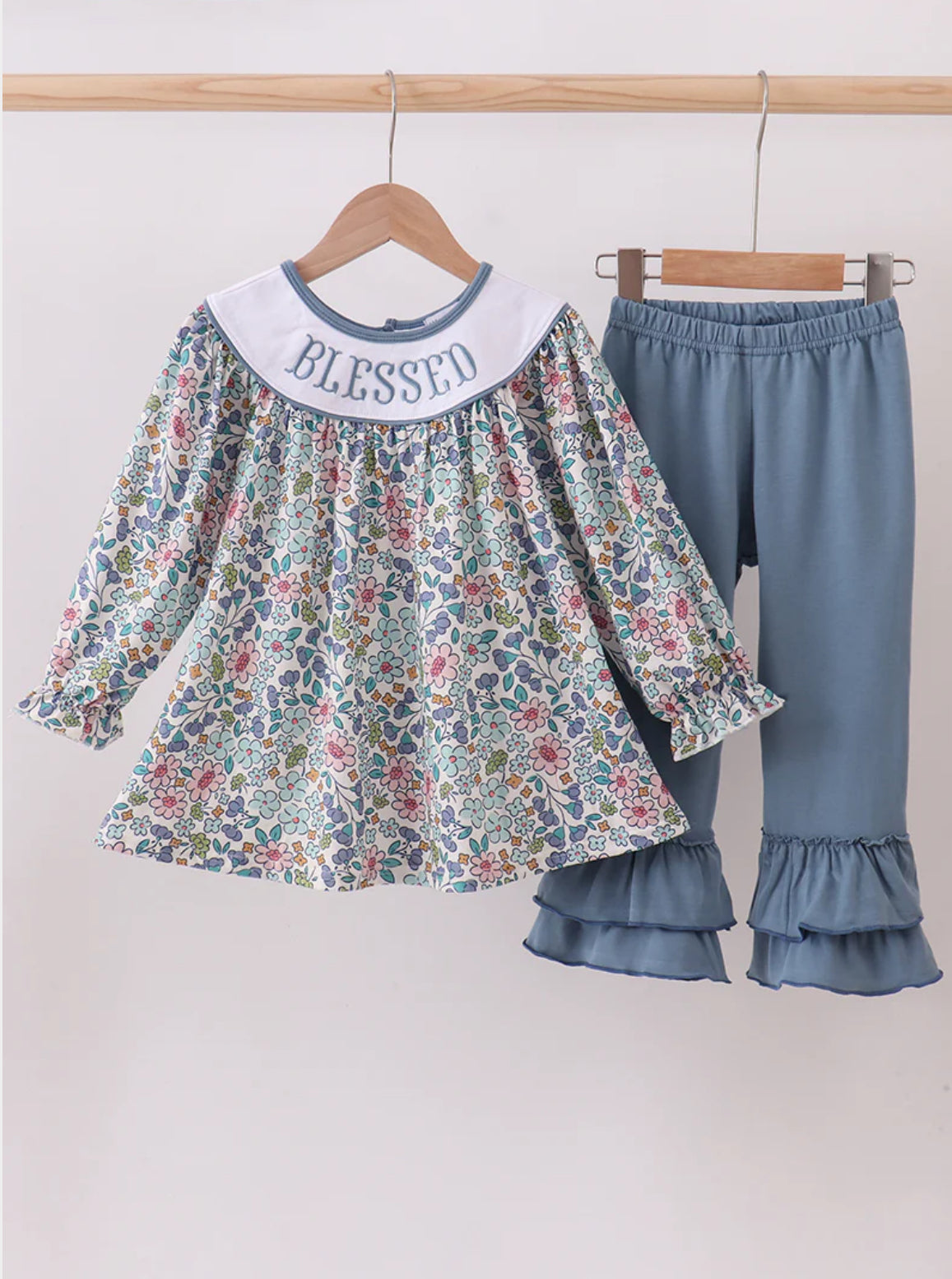 Floral BLESSED Top and Bottom Set