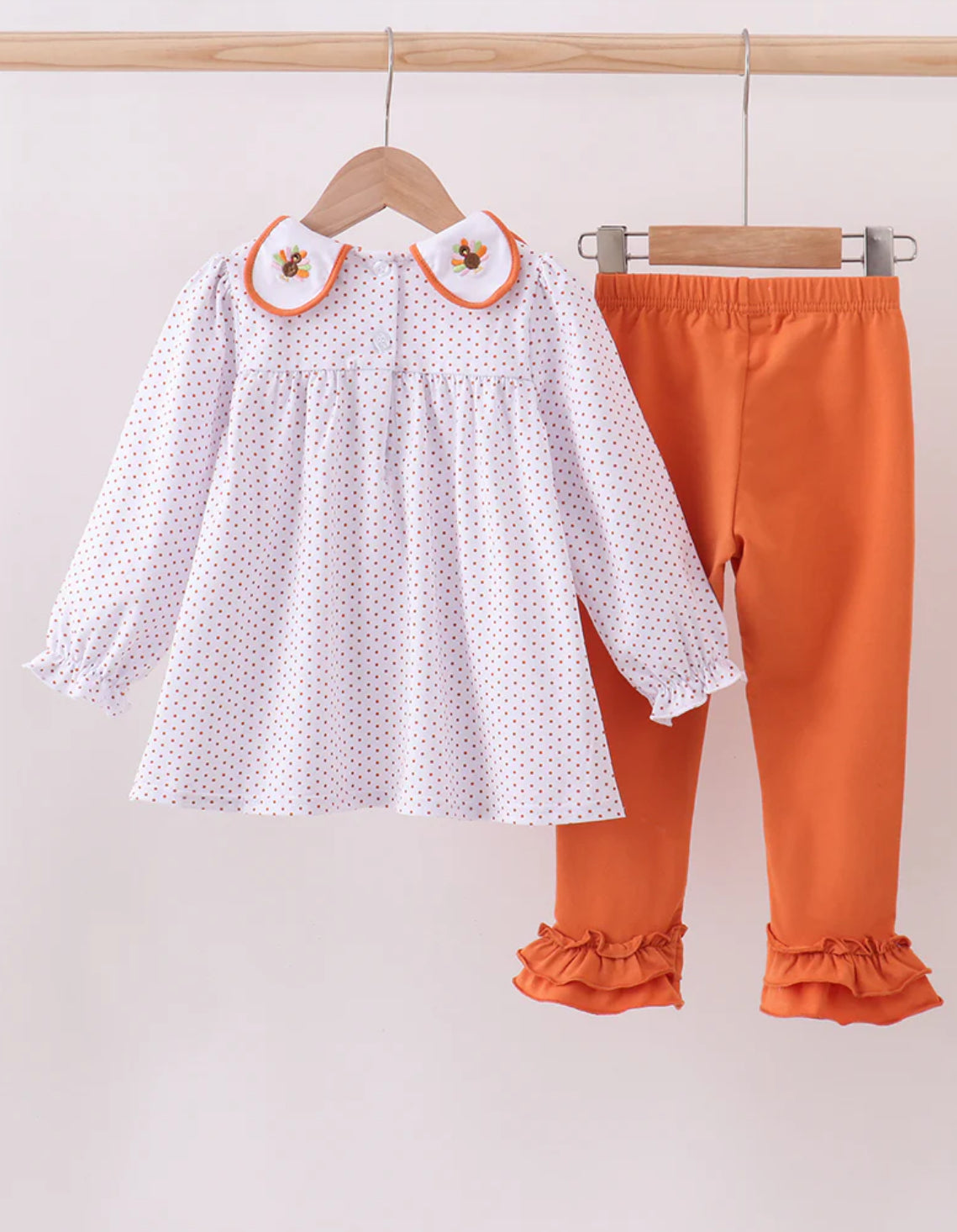 Orange Turkey Top and Bottom Set