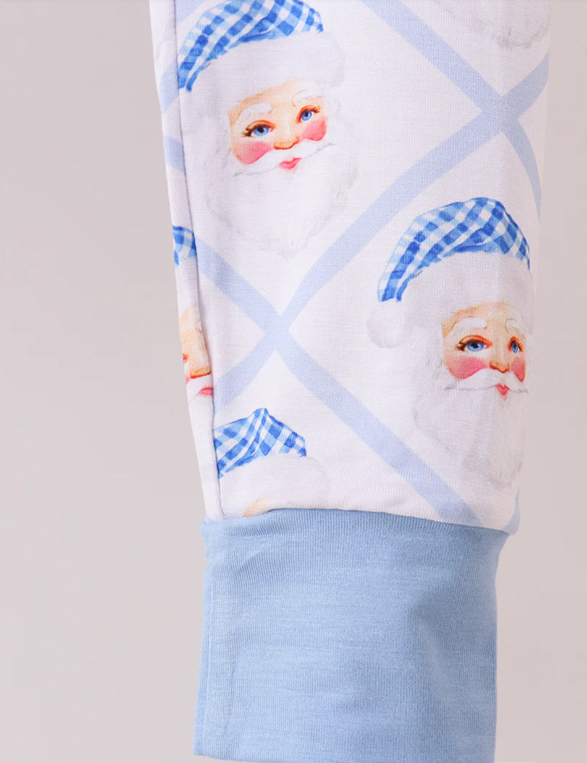 Blue Santa Bamboo Top and Bottom Set