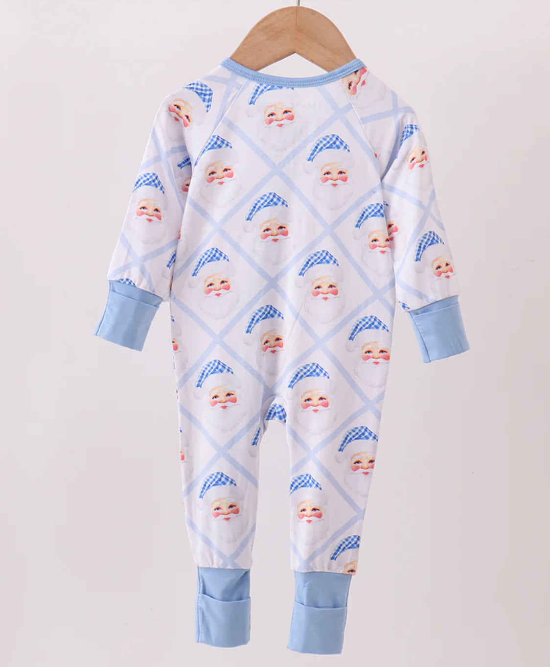 Blue Santa Bamboo Romper