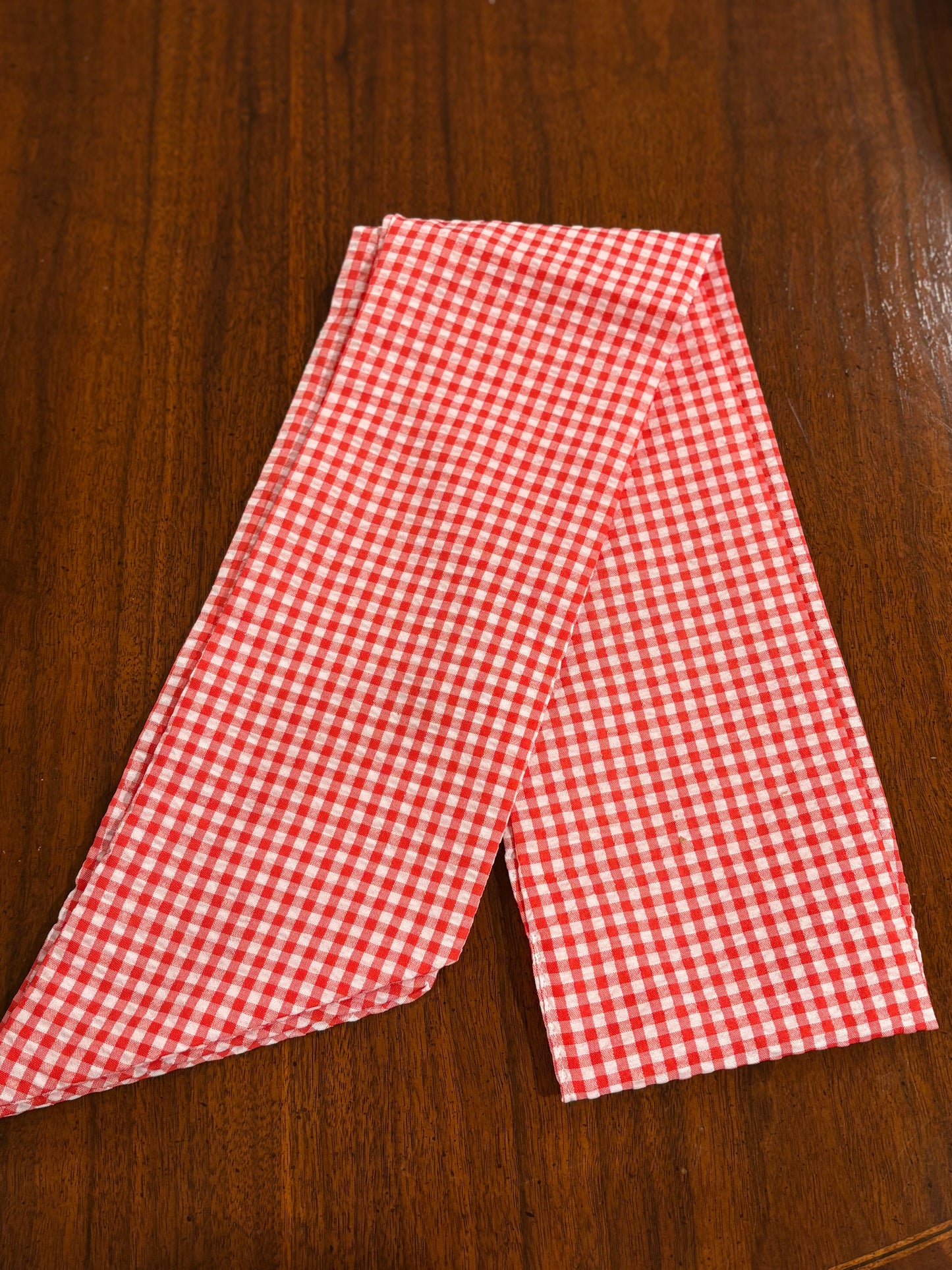 Red Gingham Wreath Sash