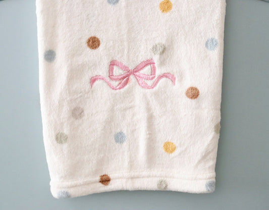 Bow Embroidered Blanket