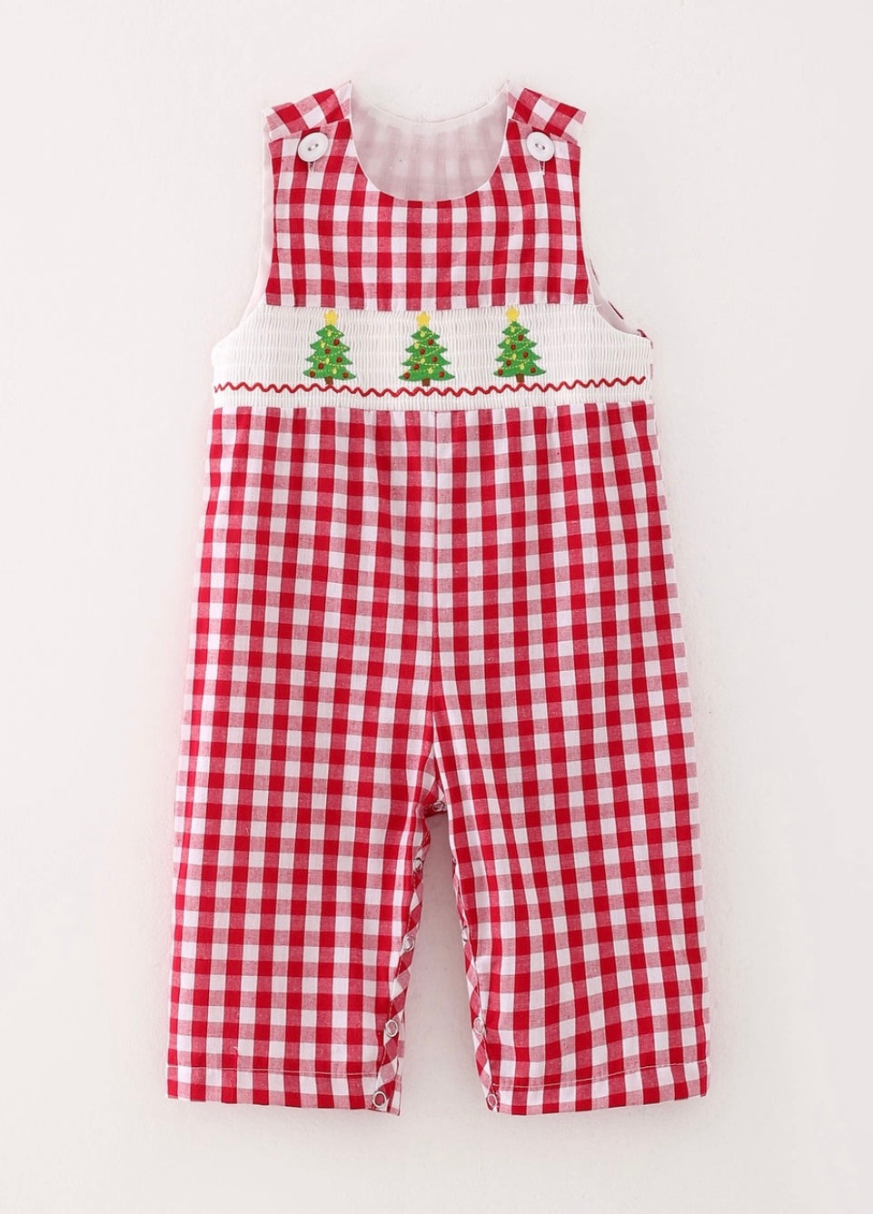 Red Plaid Christmas Tree Romper