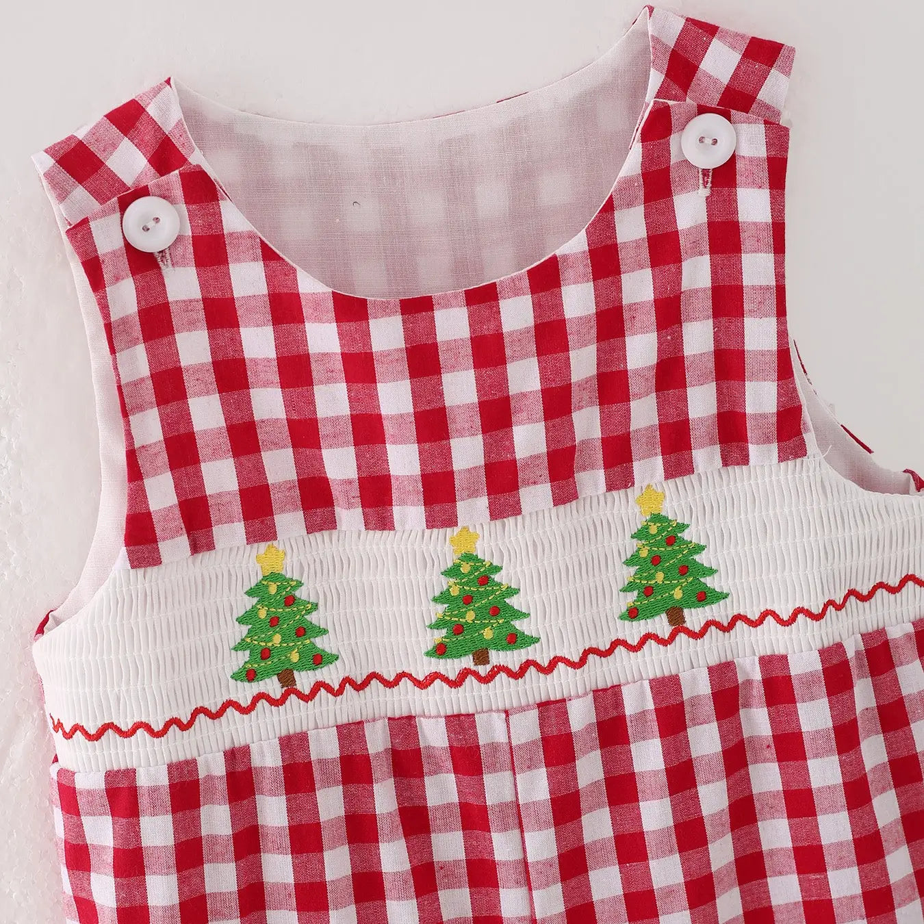 Red Plaid Christmas Tree Romper