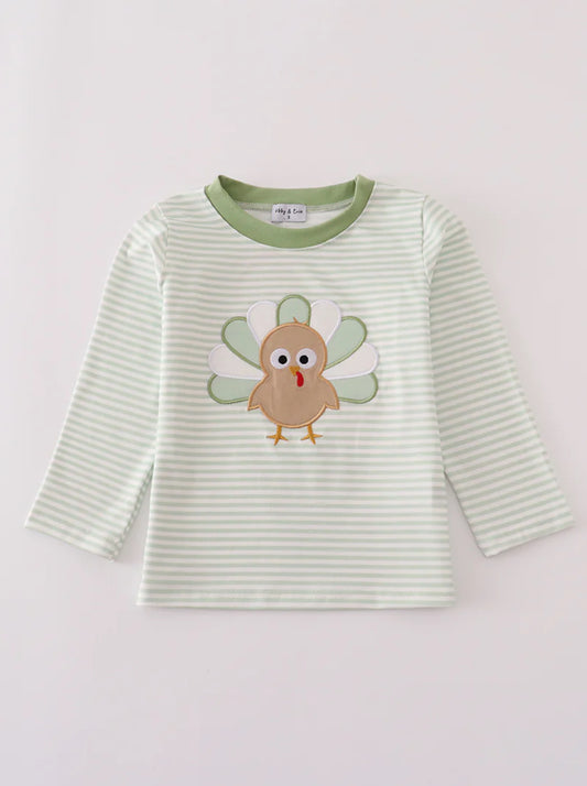 Green Stripe Turkey Top