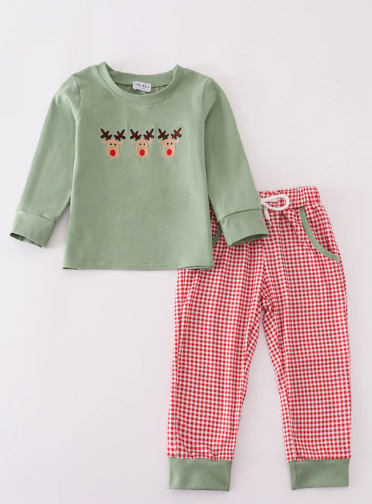 Green Reindeer Set