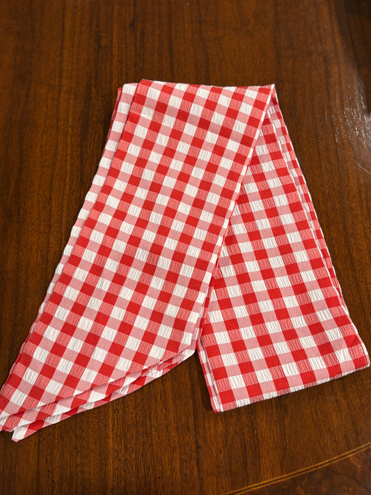 Red Buffalo Plaid Wreath Sash