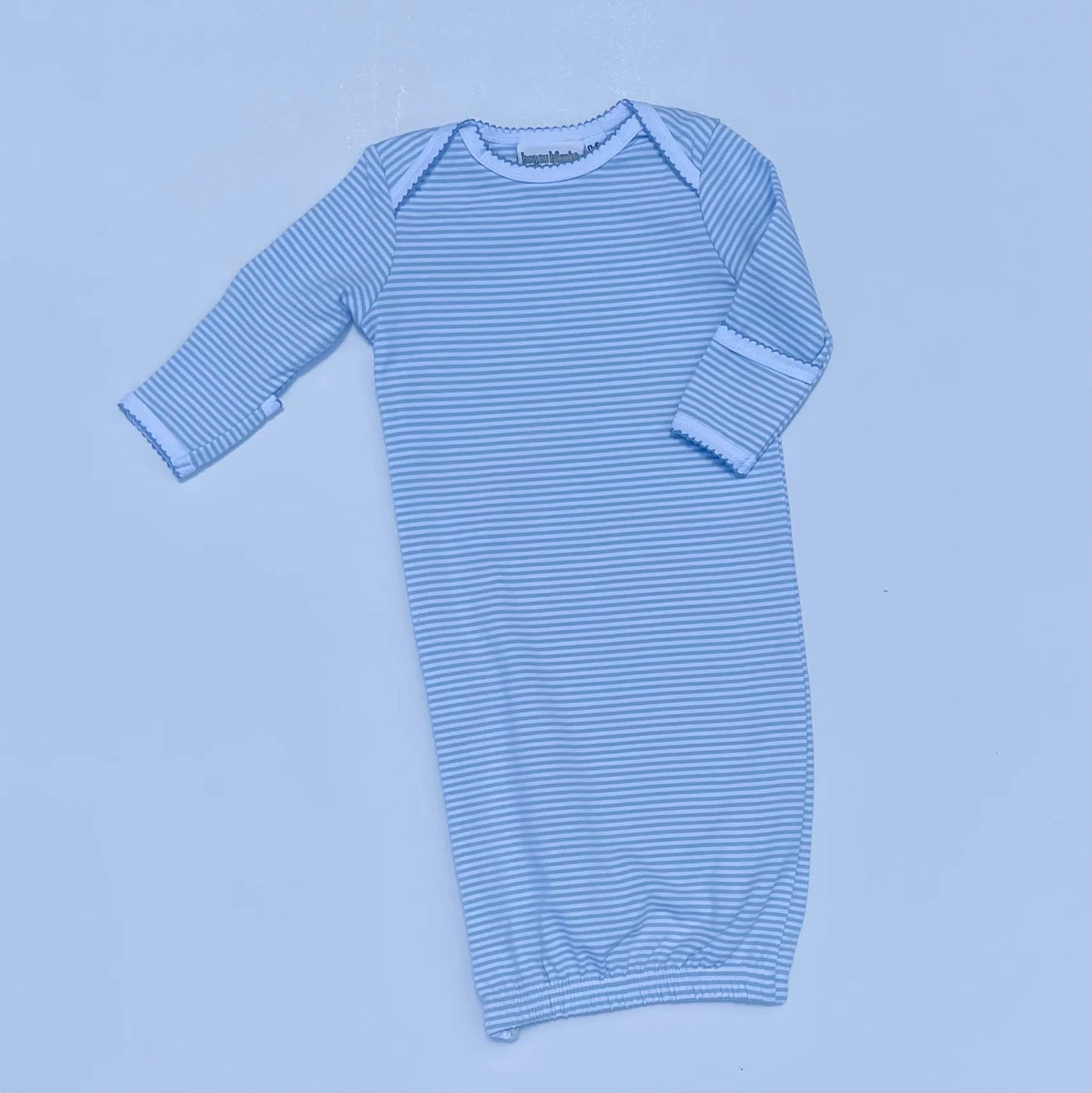 Striped Picot Trimmed Gown