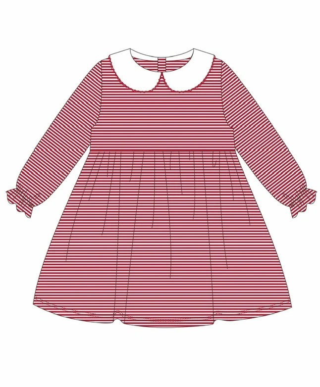 Girl Peter Pan Collared Striped Dress