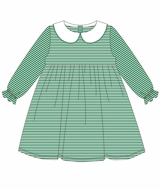 Girl Peter Pan Collared Striped Dress