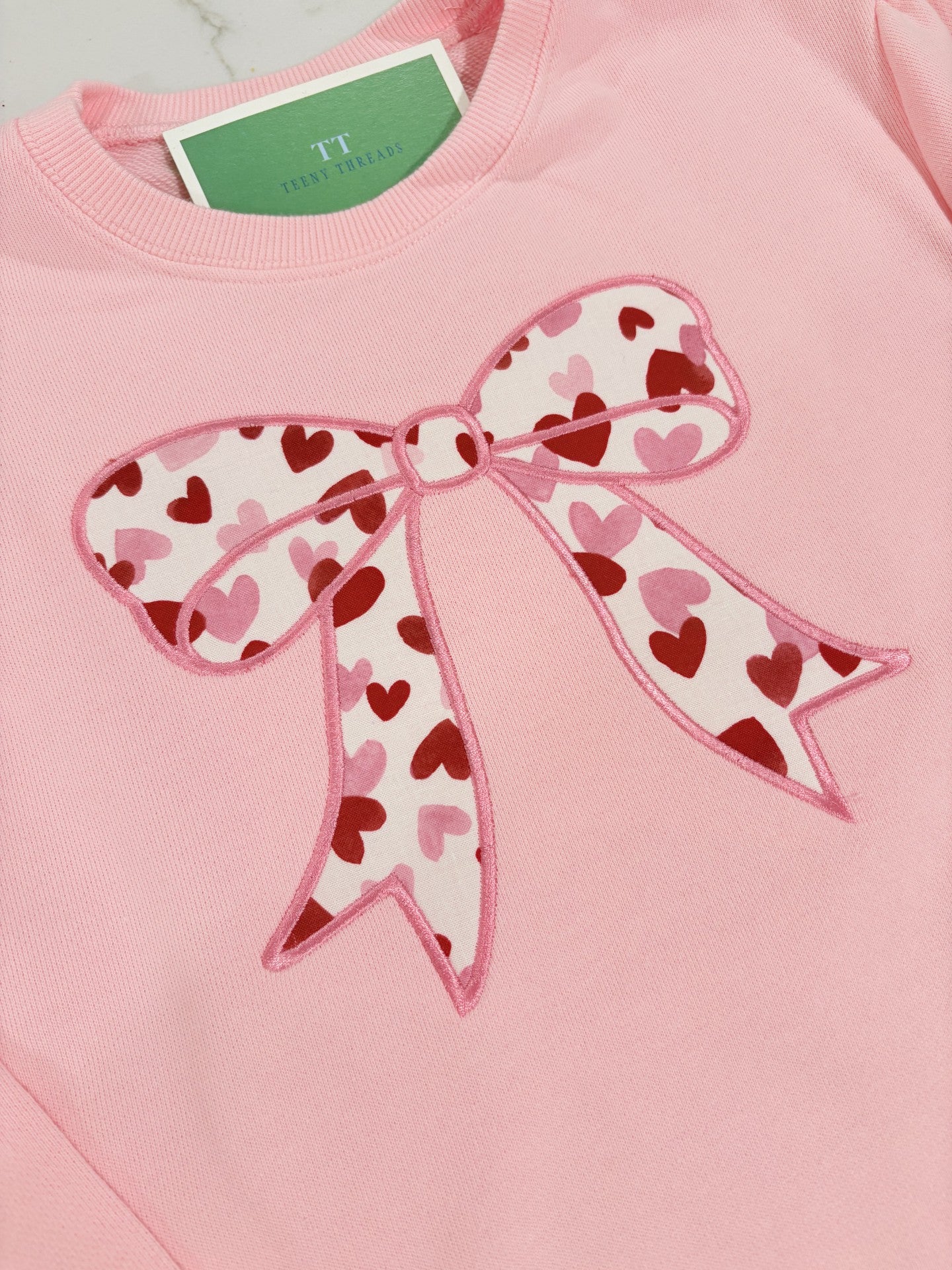 Valentine's Day Bow Sweatshirt Bubble