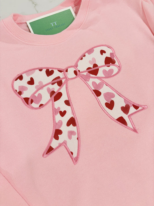 Valentine's Day Bow Sweatshirt Bubble